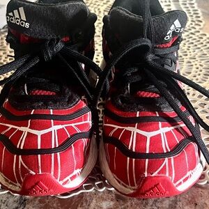 Adidas Kids Red and Black Web Sneakers